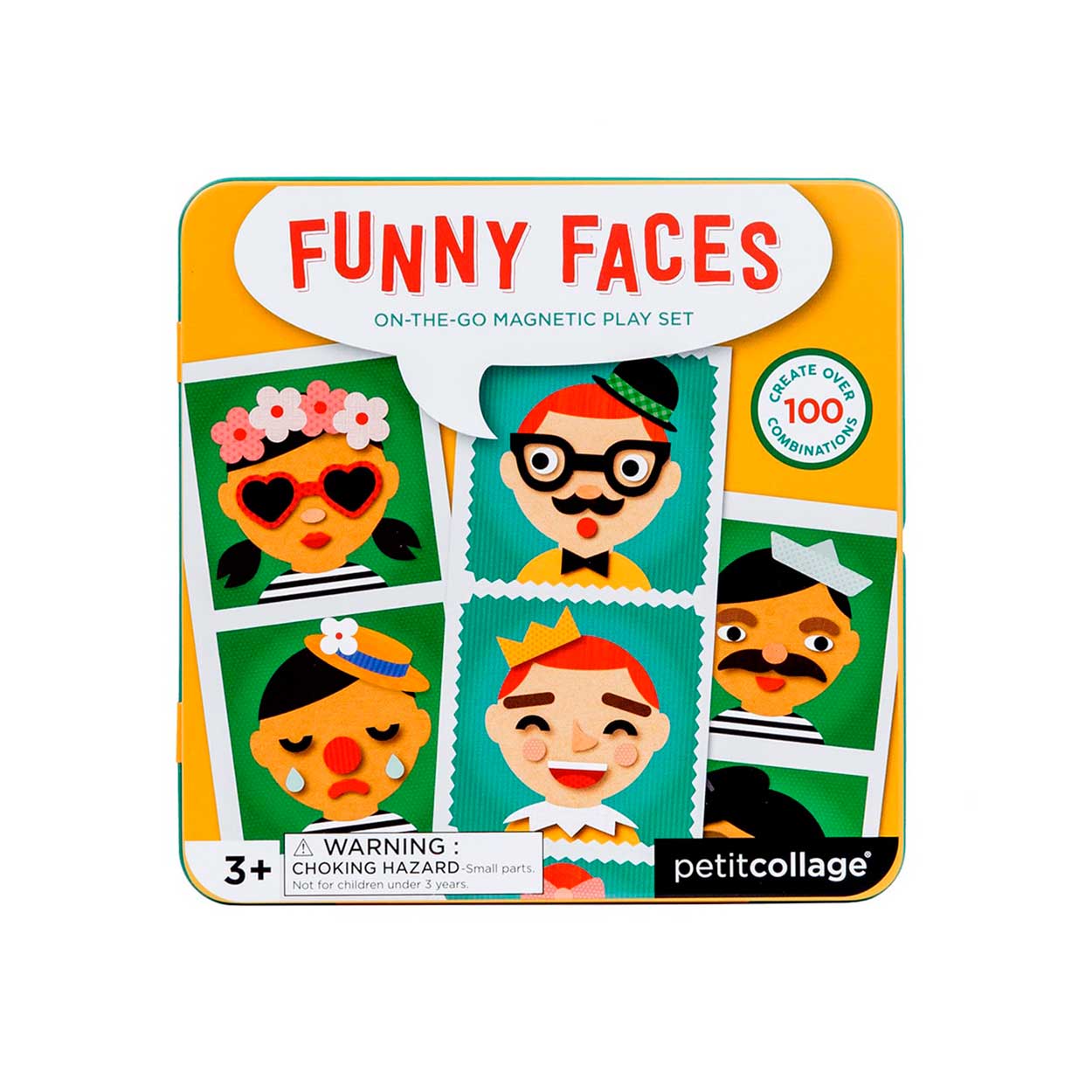 Petit Collage Magnético Bingo – Juego De Viaje Para 1 O 2 Jugadores, Ideal Para Desarrollar La Observación – Caja Metálica Con Pinturas No Tóxicas